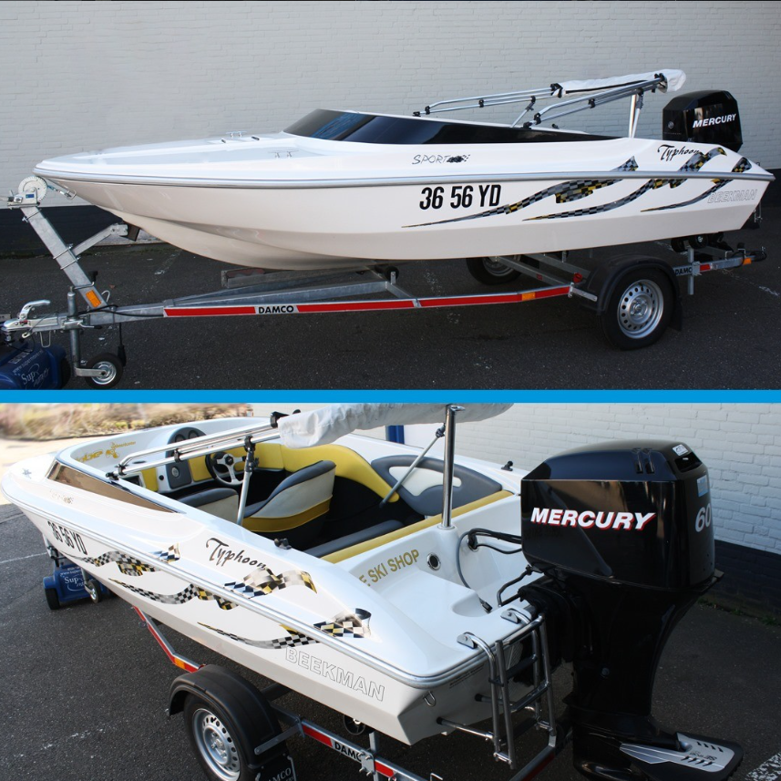 Sportboot en buitenboordmotor
